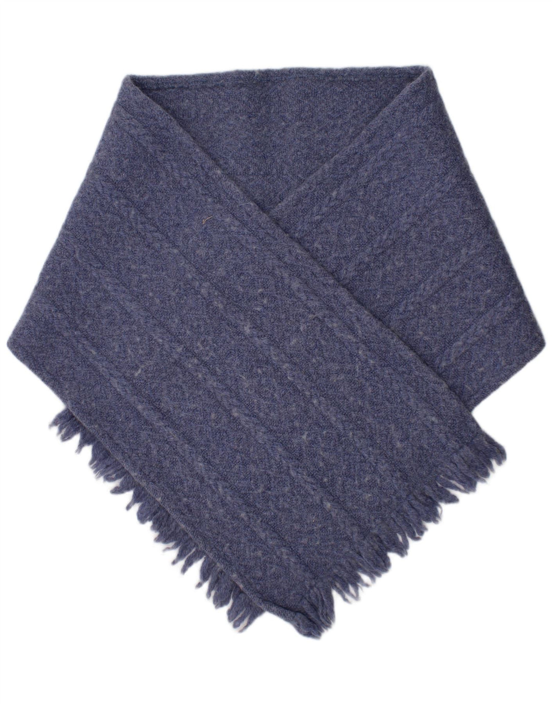 Țesătură de eșarfă dreptunghiulară tricotată pentru femei irlandeze, mărime unică, lână albastră, iarnă