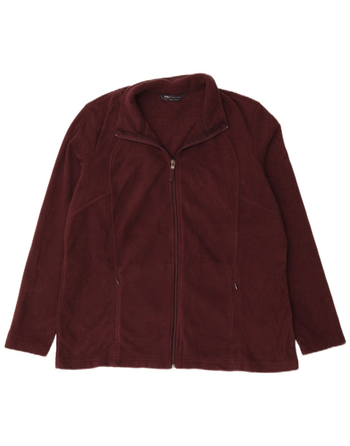 Jachetă fleece supradimensionată pentru femei Marks & Spencer UK 18 XL Bordeaux Poliester