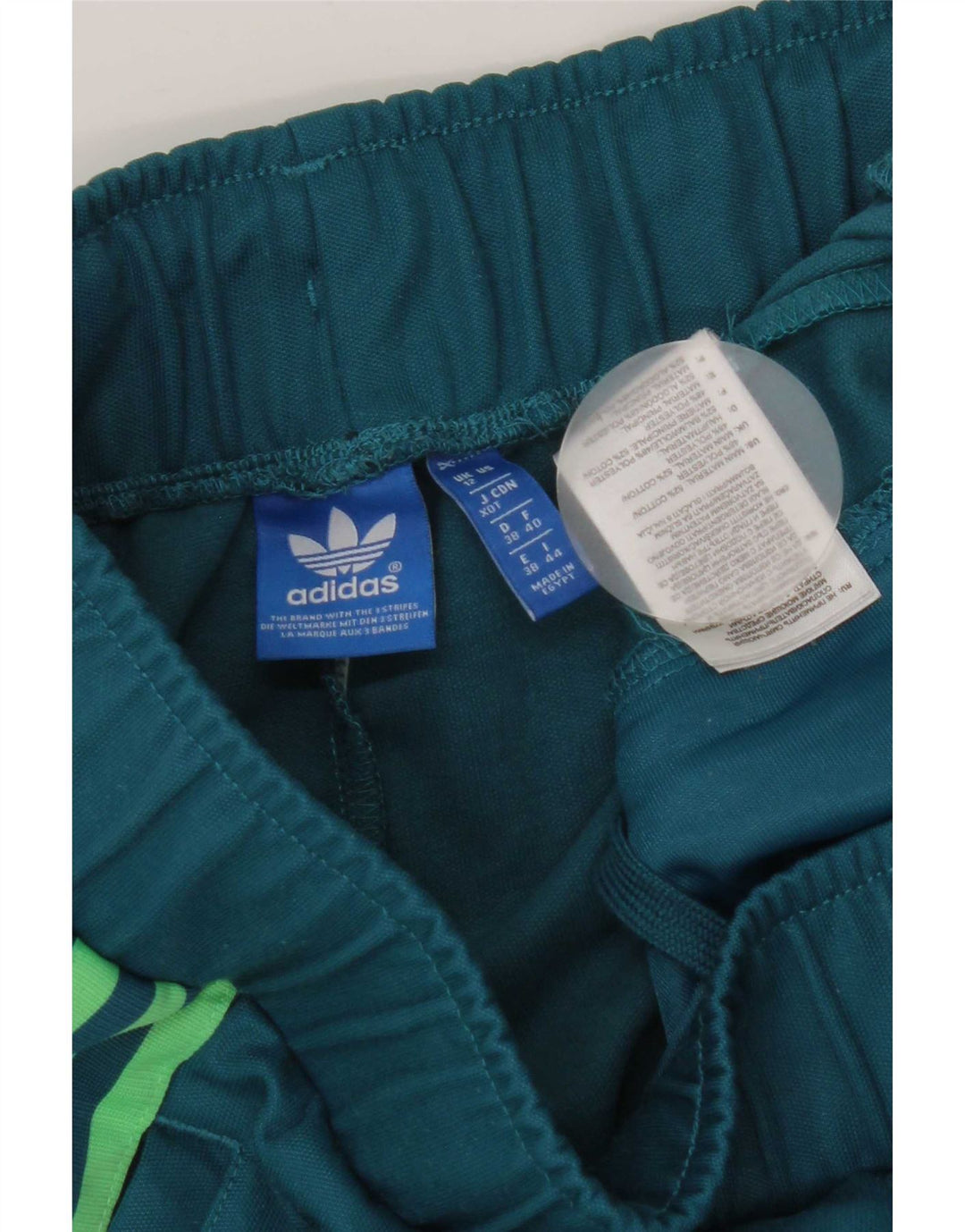 Pantaloni de trening Adidas pentru femei UK 12, bumbac albastru mediu