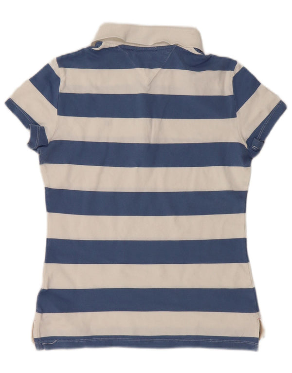 Tricou polo Tommy Hilfiger pentru femei Slim Fit UK 12 Medium White Striped