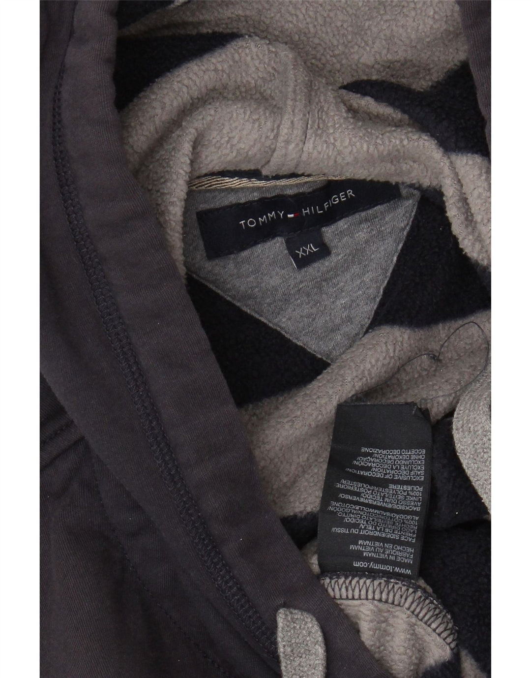 TOMMY HILFIGER Pulover cu capota cu fermoar pentru bărbați, bumbac bleumarin 2XL