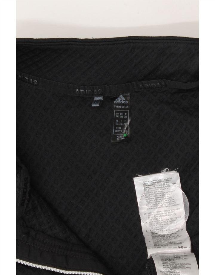 Pulover pentru bărbați Adidas, cu fermoar, cu gât, 2XL, poliester negru