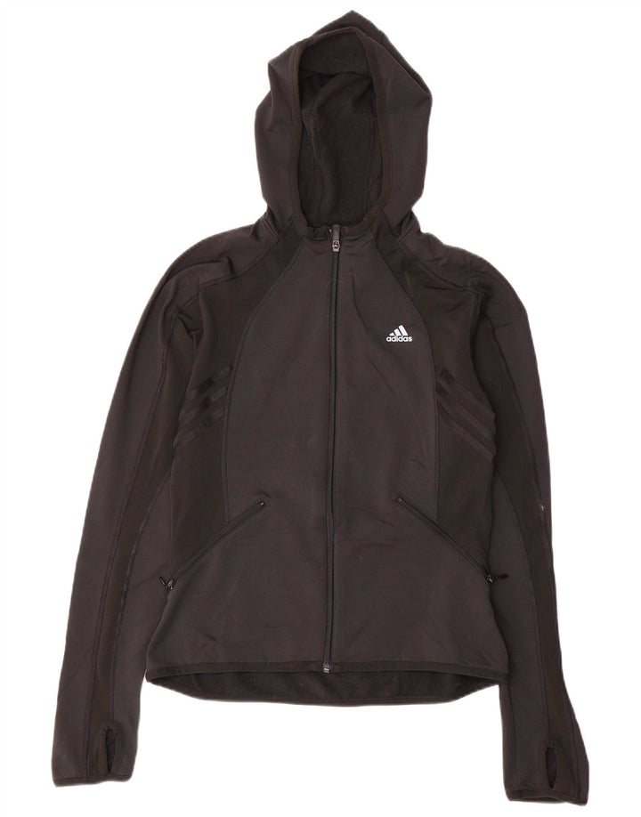 Pulover Adidas pentru femei, cu fermoar, UK 12 Poliester mediu negru