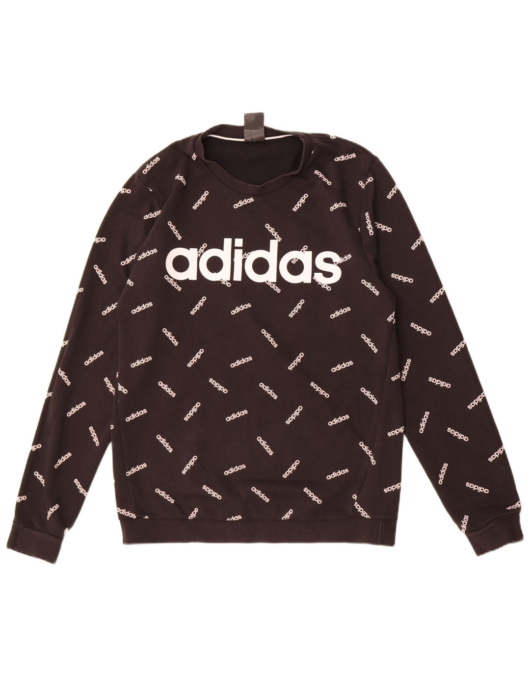 Hanorac grafic pentru bărbați Adidas Jumper mediu din bumbac negru