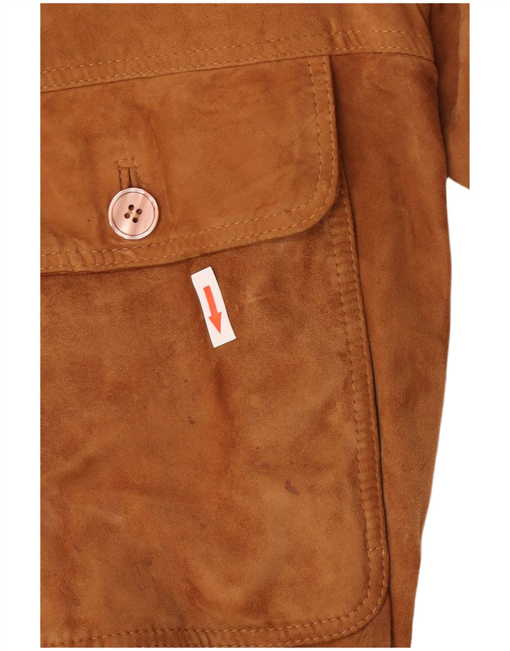 Jachetă Bomber Vintage pentru bărbați din piele intoarsa IT 52 XL din piele maro