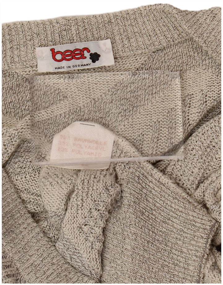 Pulover cardigan pentru bărbați VINTAGE, mare, gri, geometric, bumbac