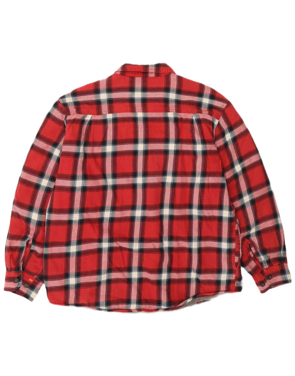 Wrangler Mens Lumberjack Flannel Shirt Large Red Plaid