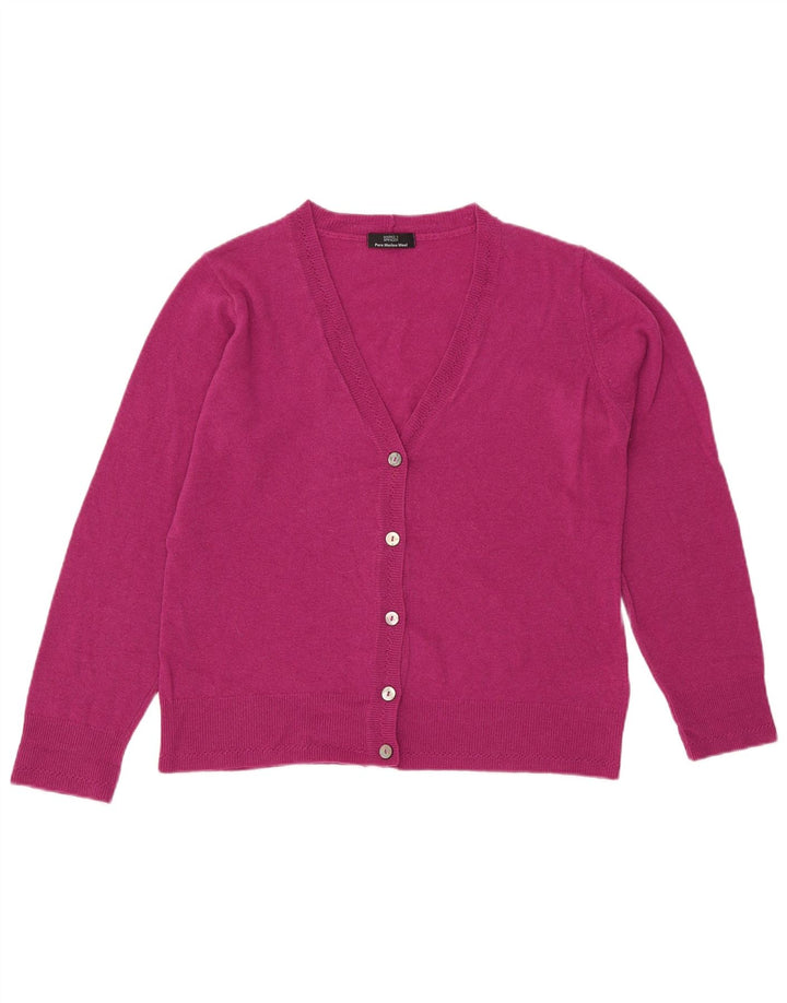Pulover cardigan pentru femei Marks & Spencer UK 14 Lână mare roz