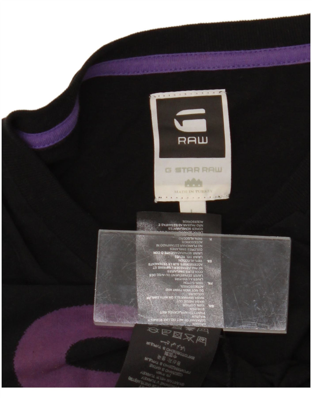Top grafic G-Star pentru bărbați, cu mânecă lungă, mare, negru, bumbac