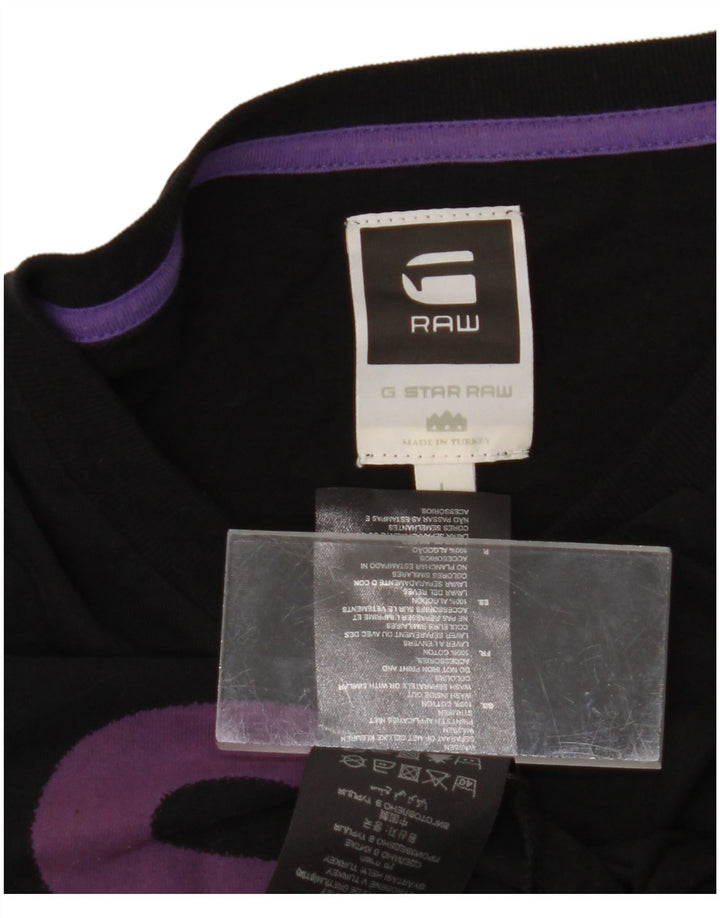 Top grafic G-Star pentru bărbați, cu mânecă lungă, mare, negru, bumbac