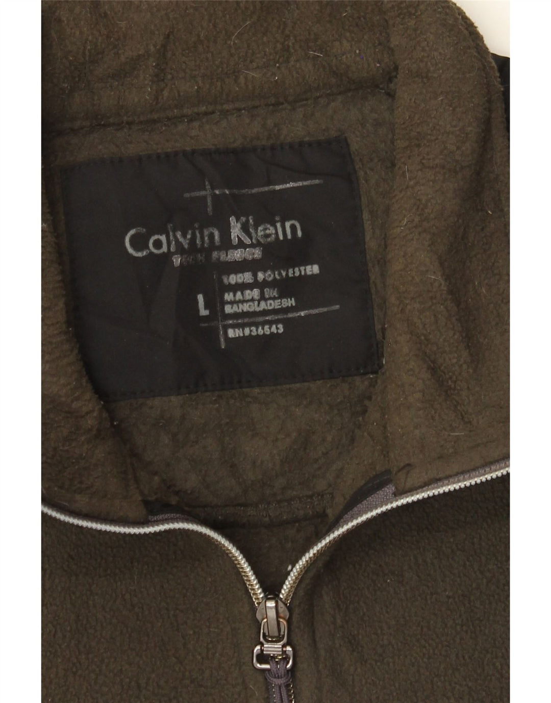 Jachetă din lână Calvin Klein pentru bărbați UK 40, mare, kaki, poliester color bloc
