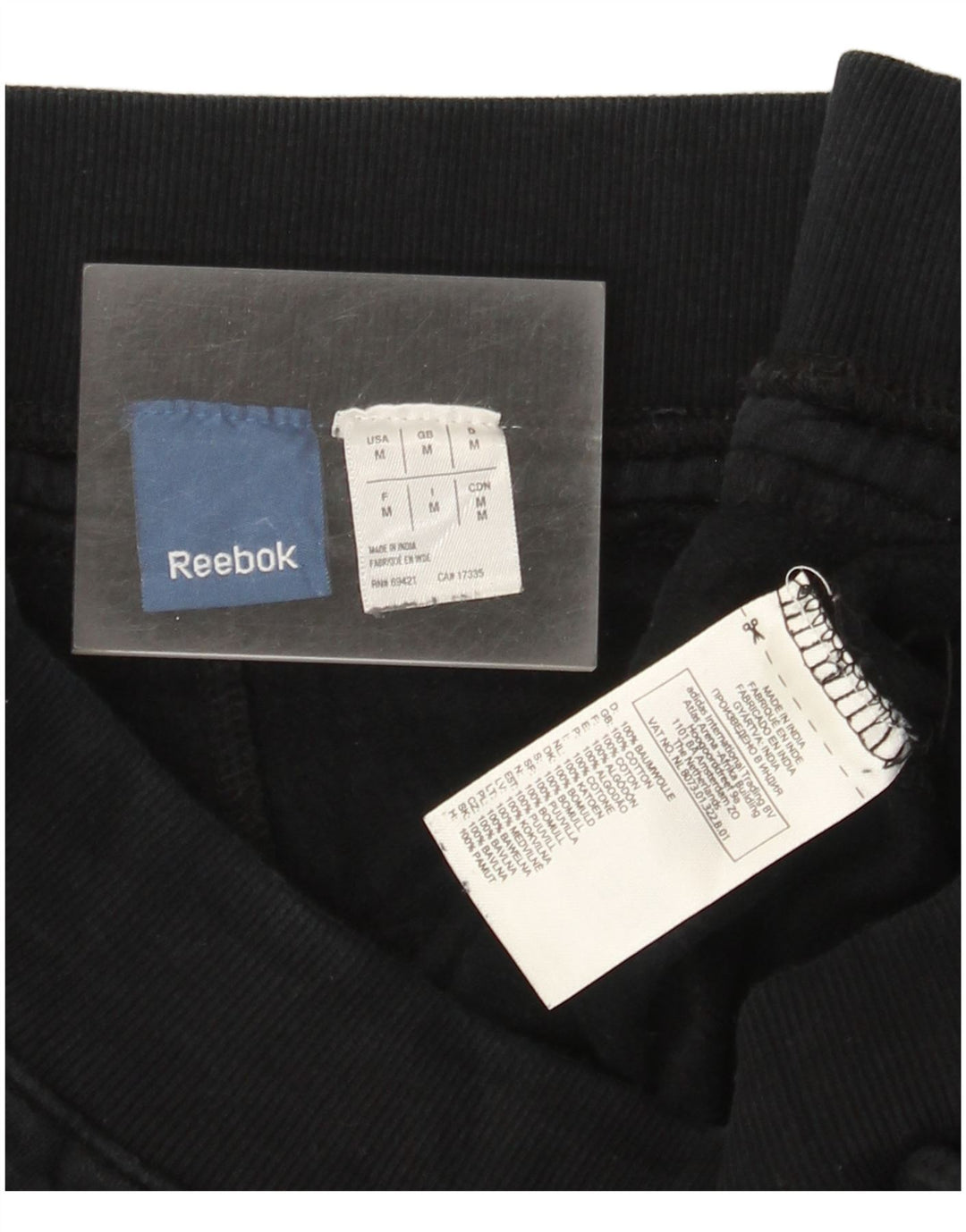 Pantaloni de trening grafic Reebok pentru bărbați Joggeri, bumbac mediu negru