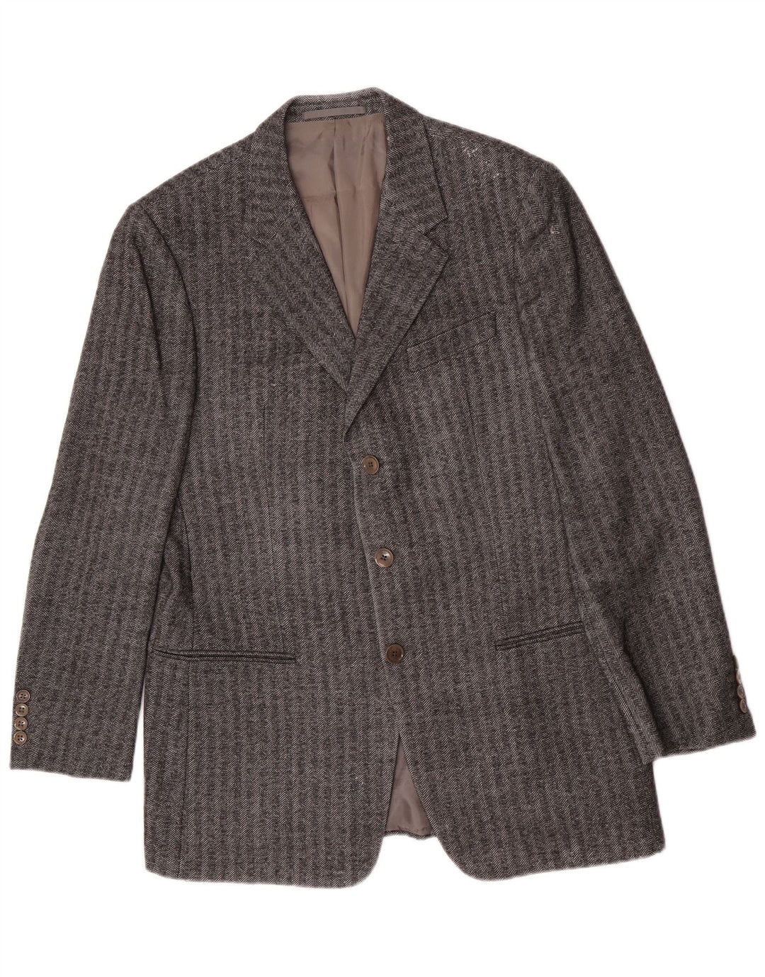 Jachetă pentru bărbați Armani Collezioni, cu 3 nasturi, IT 52 XL, gri Herringbone