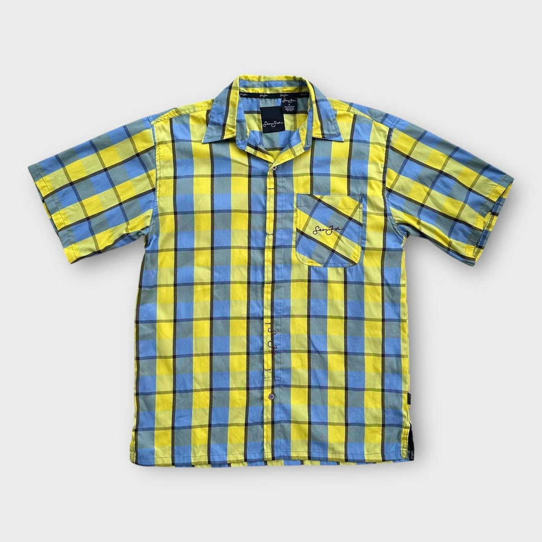 Cămașă vintage Sean John cu mânecă scurtă - mare (se potrivește ca un XL largi)