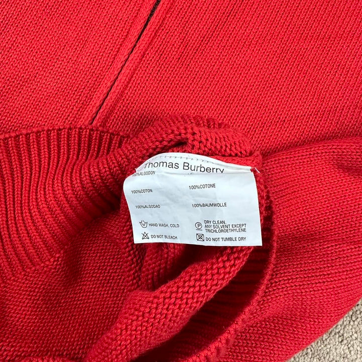 Pulover vintage din tricot cu fermoar Thomas Burberry - XL