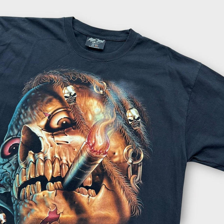 Tricou grafic cu craniu - XL