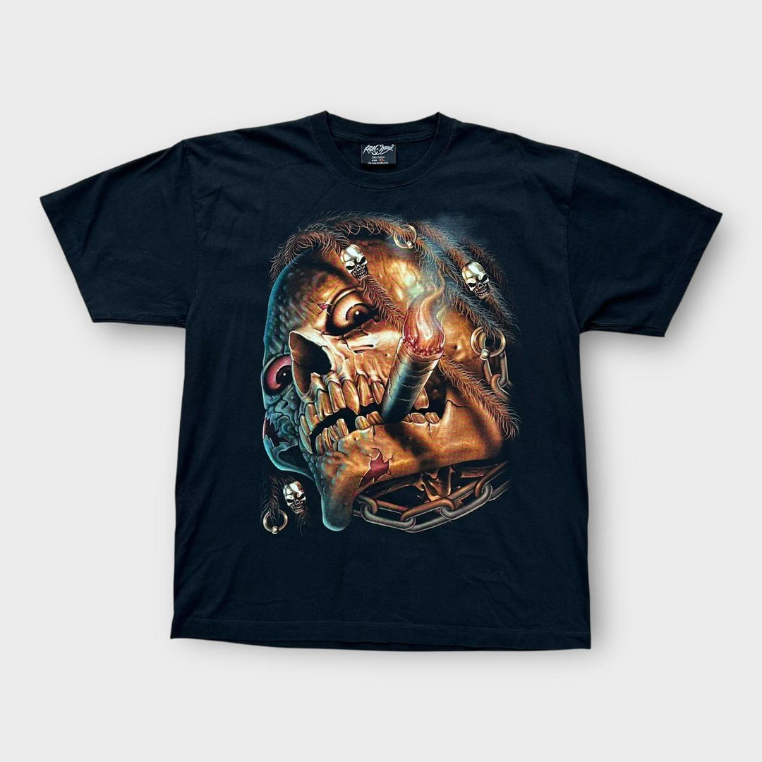 Tricou grafic cu craniu - XL