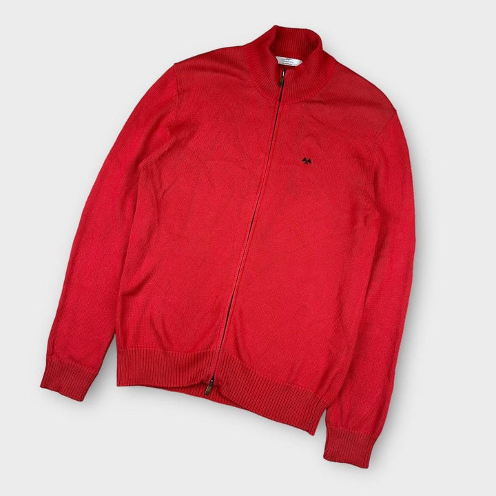 Pulover vintage din tricot cu fermoar Thomas Burberry - XL