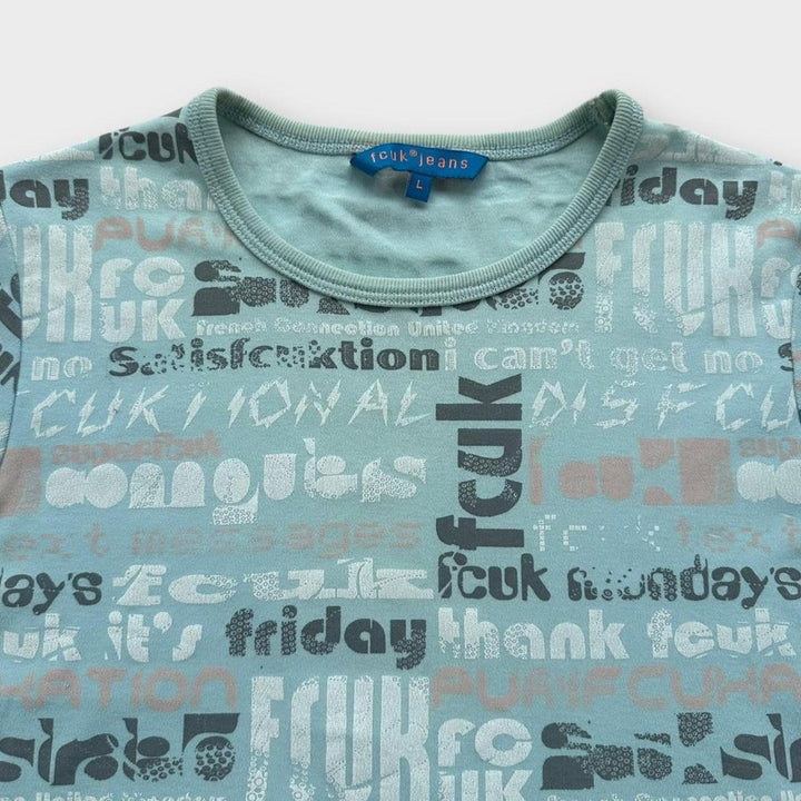 Tricou vintage Y2K FCUK - mare pentru femei