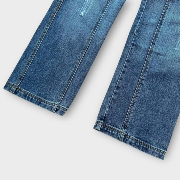 Blugi vintage Y2K din denim cu picioare largi - 28 talie