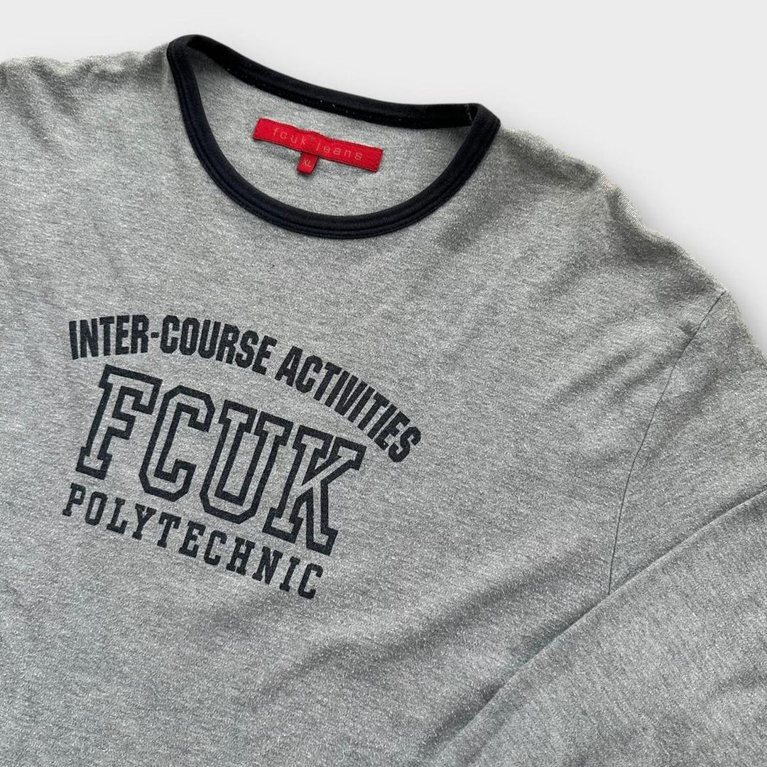 Tricou cu slogan Vintage French Connection FCUK - XL pentru femei