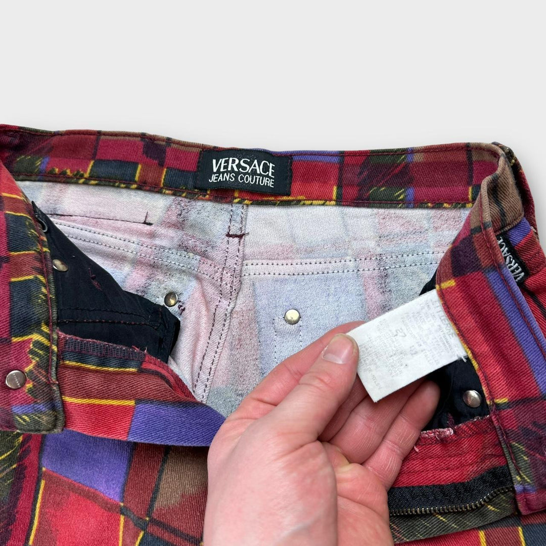 Pantaloni vintage cu model Versace jeans - talie de 27”.