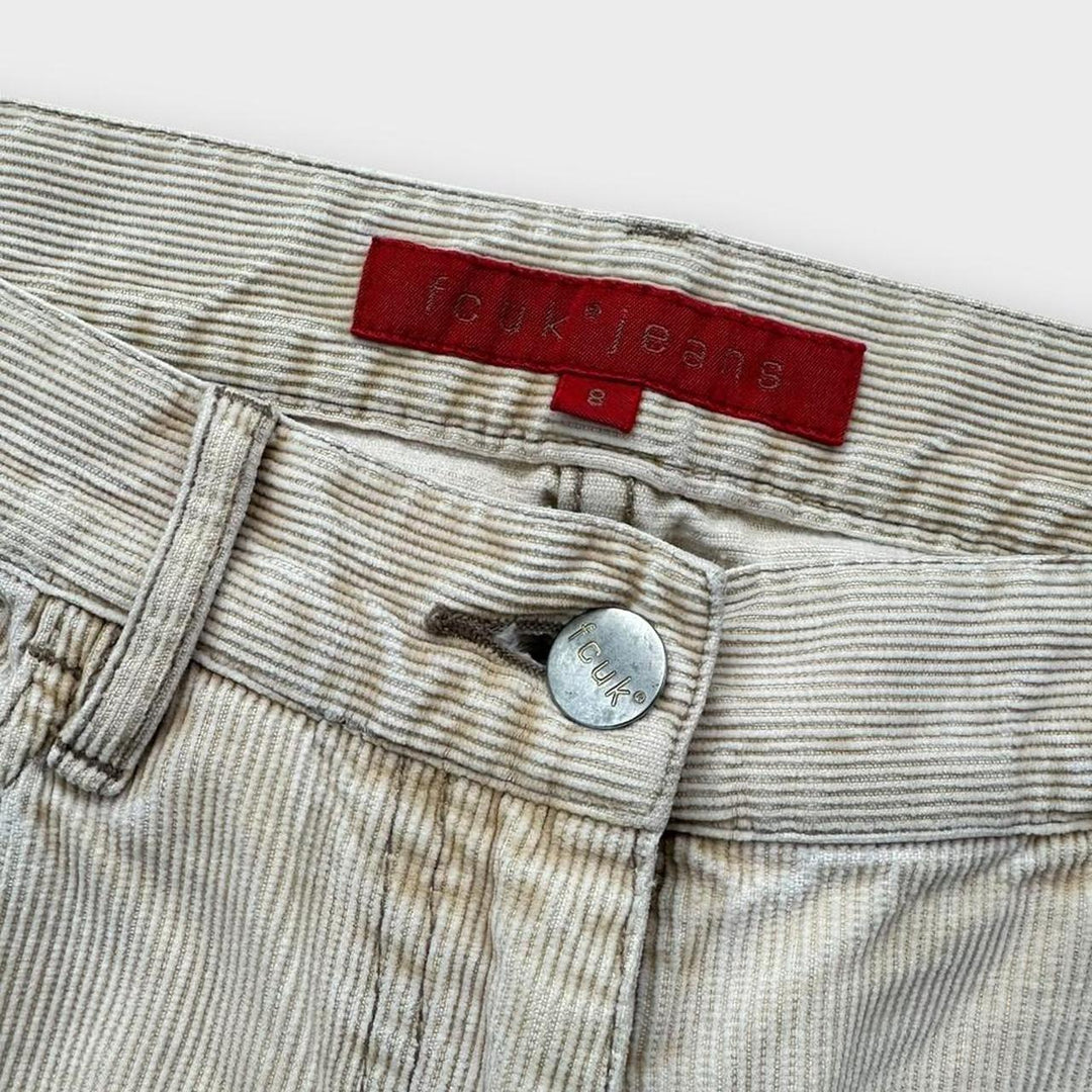 Pantaloni evazați din catifea FCUK - mărimea 8