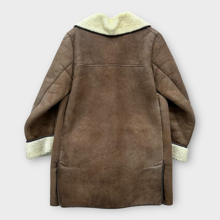 Geaca vintage din piele de oaie - medie