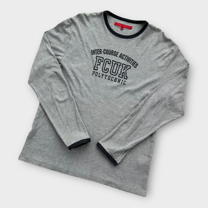 Tricou cu slogan Vintage French Connection FCUK - XL pentru femei