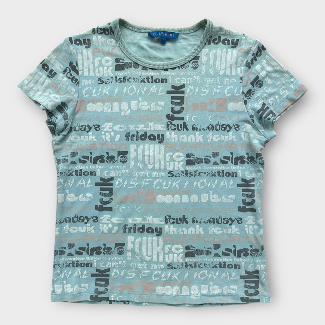 Tricou vintage Y2K FCUK - mare pentru femei