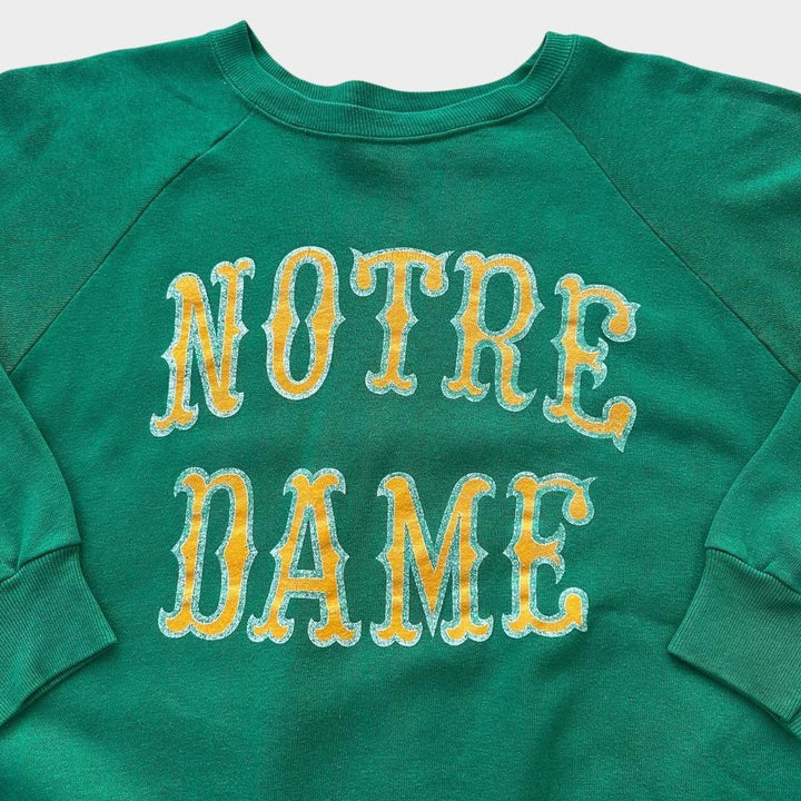 Hanorac Champion cu grafic Notre Dame vintage anilor 80 - mare (se potrivește ca un mediu)