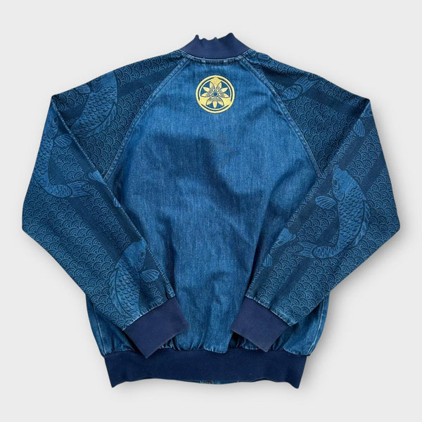 Vintage Adidas denim bomber jacket - medium
