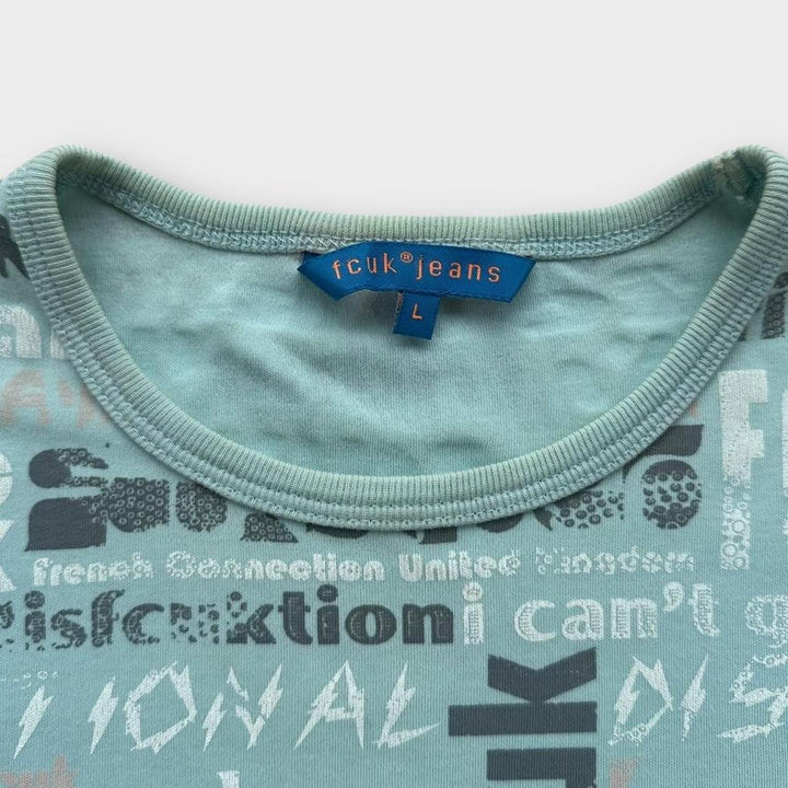 Tricou vintage Y2K FCUK - mare pentru femei