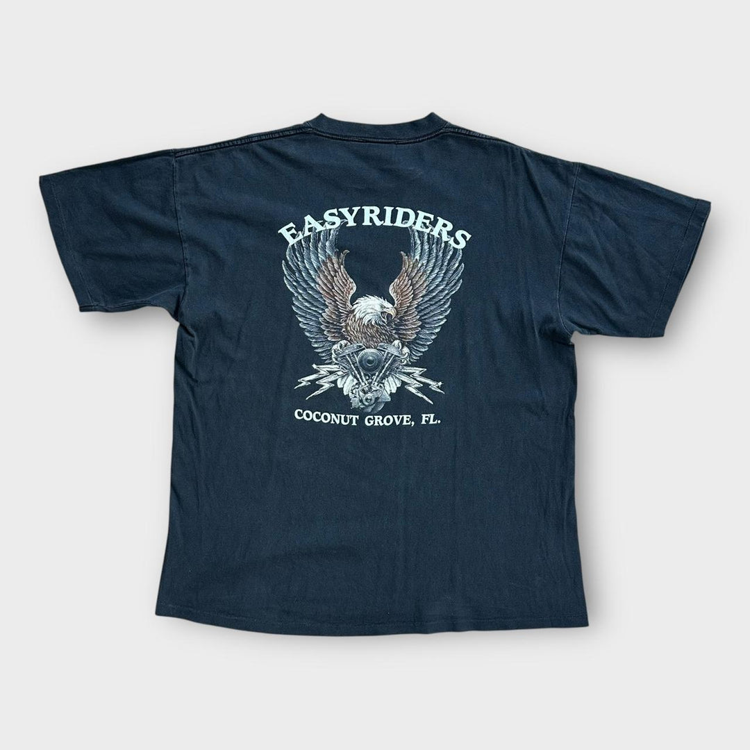 Tricou pentru motociclist vintage cu o singură cusătură - XL