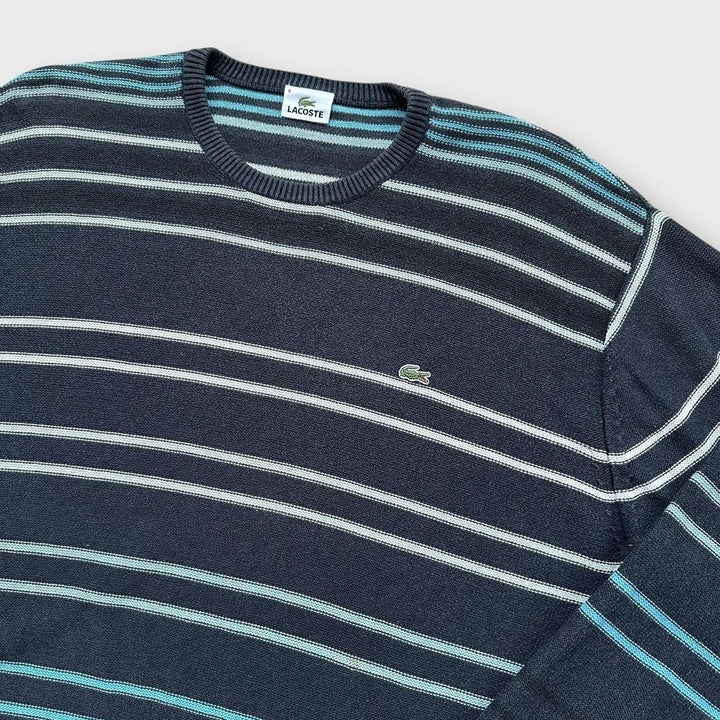 Pulover din tricot cu dungi Lacoste - XXL