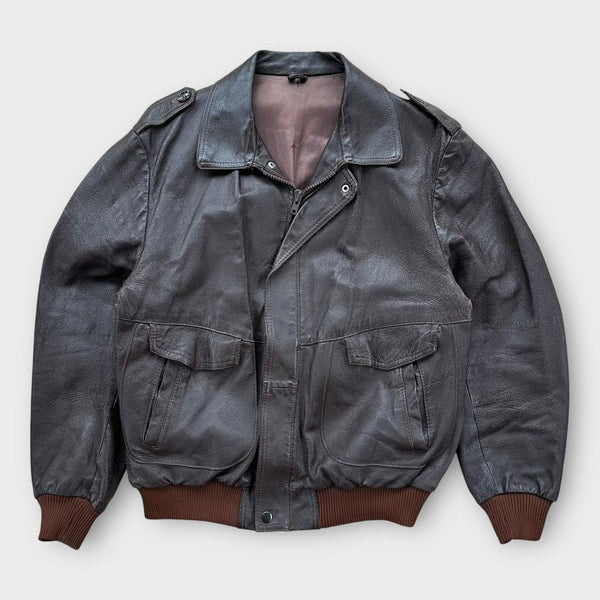 Vintage leather flight jacket - large