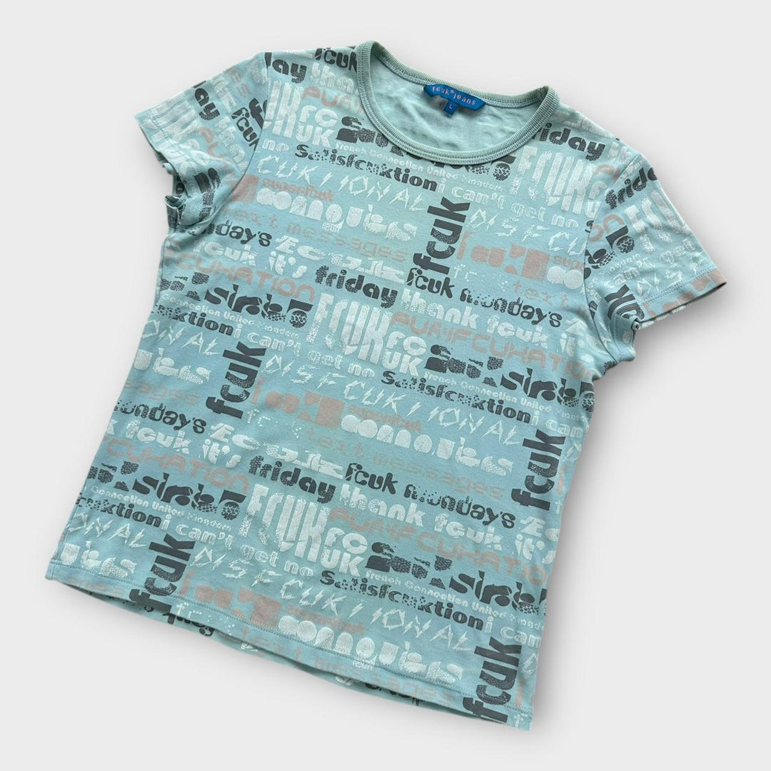Tricou vintage Y2K FCUK - mare pentru femei