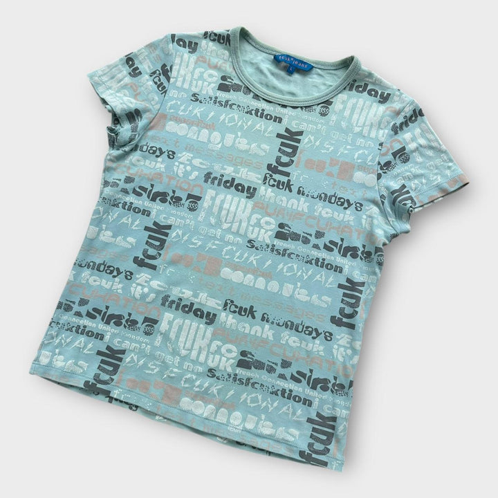 Tricou vintage Y2K FCUK - mare pentru femei
