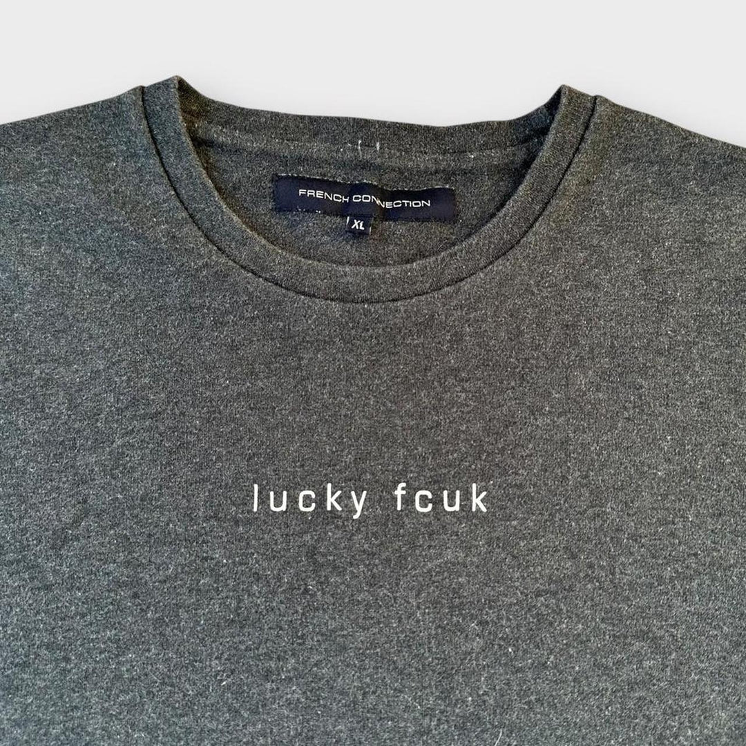 Tricou cu slogan de conectare franceză - XL (se potrivește mediu)