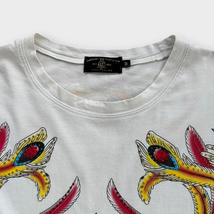 Tricou Christian Audigier Ed Hardy cu mânecă lungă - mediu (se potrivește ca un XL)