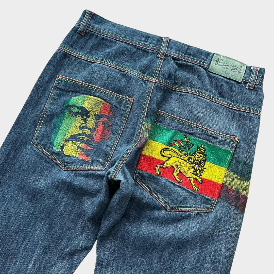 Blugi largi Hip-hop Rasta - 34 talie