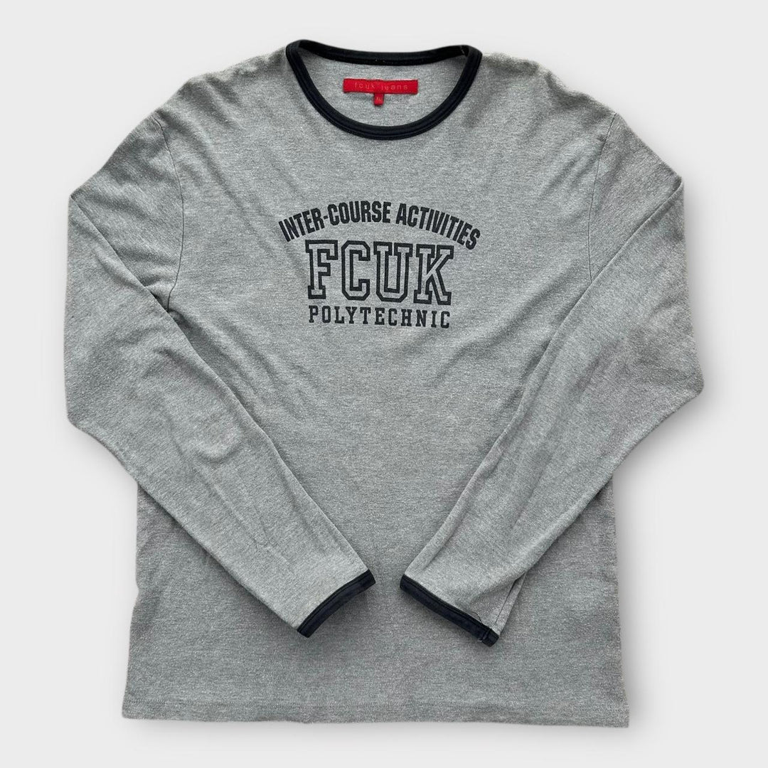 Tricou cu slogan Vintage French Connection FCUK - XL pentru femei