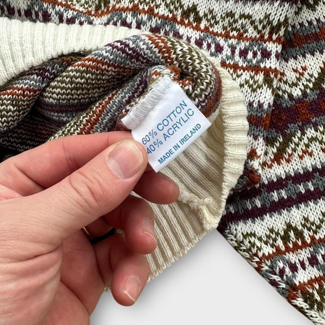 Pulover din tricot cu model vintage anilor 90 - XL