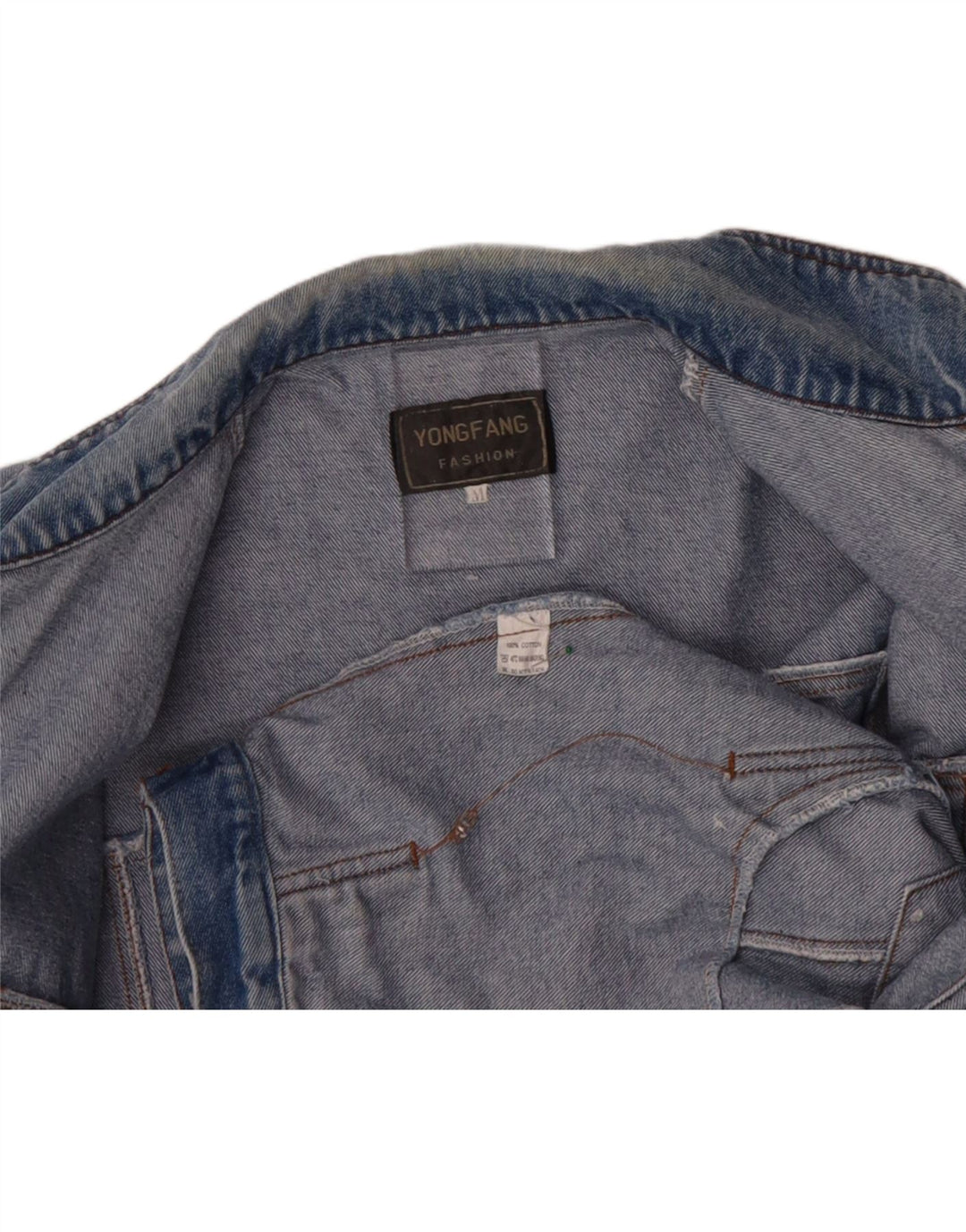 VINTAGE Mens Denim Jacket UK 38 Medium Blue Cotton Vintage Vintage and Second-Hand Vintage from Messina Hembry 
