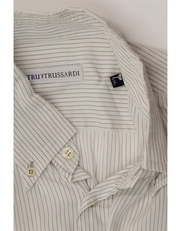 Cămașă Trussardi pentru bărbați, 3XL, albă, cu dungi