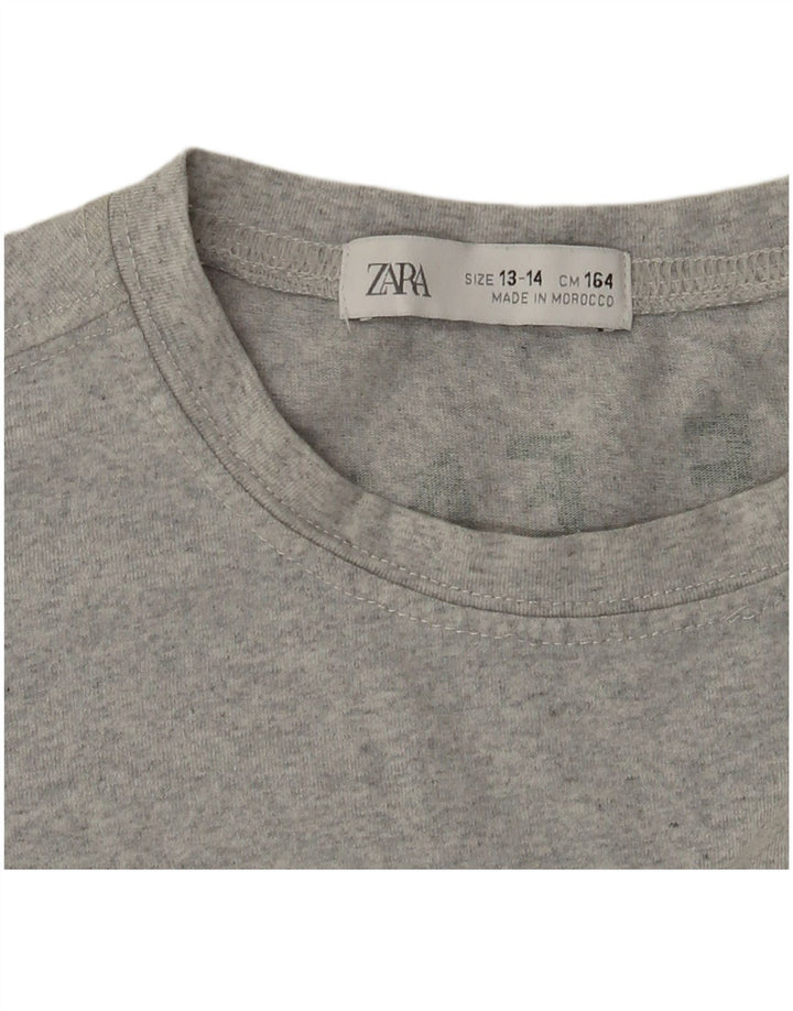 Tricou grafic pentru băieți Zara Top 13-14 ani, gri cu pete