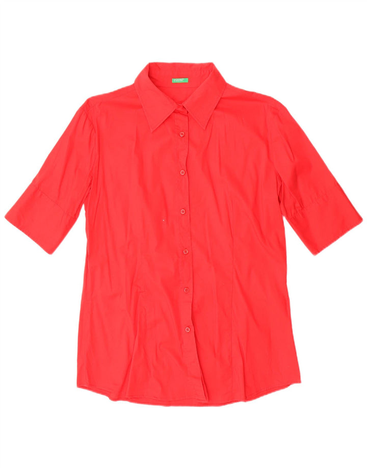 Cămașă Benetton cu mânecă scurtă pentru femei UK 16 Large Red