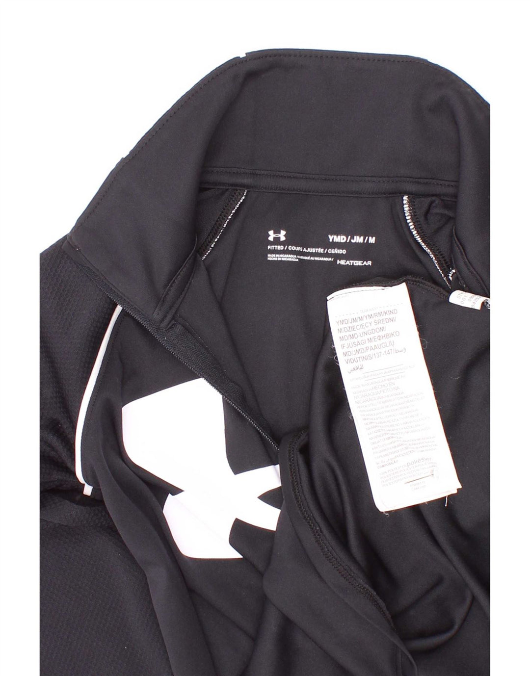 Under Armour Fete Fitted Graphic Top Maneca Lunga 9-10 Ani Mediu Negru