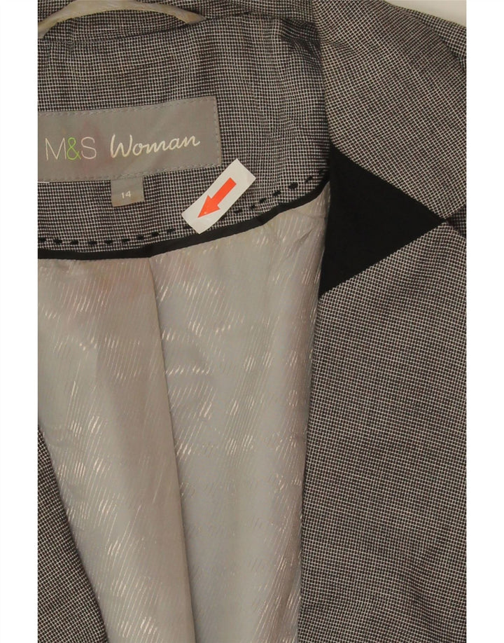 Jachetă pentru femei Marks & Spencer Crop Blazer UK 14, mare, gri Colorblock