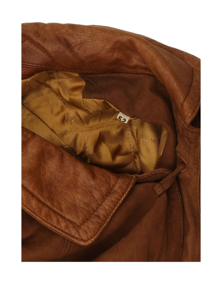 Geaca de piele vintage pentru barbati IT 52 XL maro